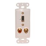 Designer Plate HDMI + Audio; Solderless - White