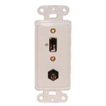 Designer Plate USB + 3.5mm Audio; Solderless - White