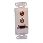 HDTV WALL PLATE (1)HD-15/'F'/RCA-WHITE