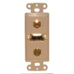 HDTV WALL PLATE (1)HD-15/'F'/RCA-IVORY