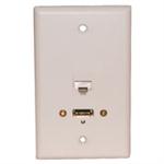 Std. Wall Plate HDMI + Cat5e; Solderless - White