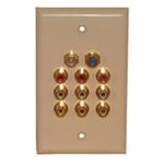 Std. Wall Plate (3) Audio/Video + CATV/SATV Jacks - Ivory