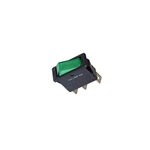 "Philmore 30-552 Lighted Snap In Rocker Switch, SPST 15A, ON-OFF, Green"