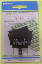 "Philmore 30-610 Heavy Duty Rocker Switch, SPDT, 20A@125V AC, ON-ON"