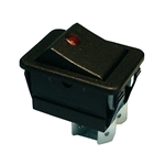 "Philmore 30-866 Lighted Rocker Switch, DPST 20A @125V,Black w/Red Neon"