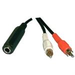 Philmore 44-206 Y Adapter 1/4" Mono Female To 2 RCA Male