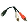 Philmore 44-227 Y Adapter 3.5mm Mono Female To Two RCA Male