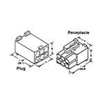 6 Pin 3191 International Panel Mount Male (2Pk) 0.093" Pins 12A