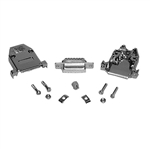 DB9 Female Connector Kit (Solder Type) Metalized Plastic Hood