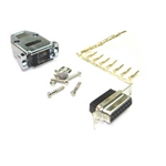 DB15 Female Connector Kit (Crimp Type) Metalized Plastic Hood