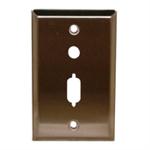 SS WALL PLATE-DB9 + (1) .375" ROUND