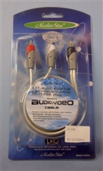 AUDIO CABLE 3.5mm S/M TO 2 RCA M-6'