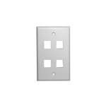 SINGLE GANG (4) PORT WALL PLATE-WHITE