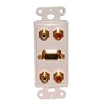 HDTV WALL PLATE HD-15+(4) RCA-WHITE