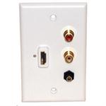 HDMI+(2) RCA Audio+3.5mm St. Jack Wall Plate