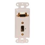 Designer Plate USB + VGA; Solderless - White