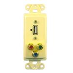 Designer Plate; USB + Component Video; Solderless - White