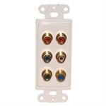 Decorator; Component Video+Audio+F Plate-White