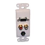 HDTV Plate HD15+(2) RCA Audio+3.5mm St.-White