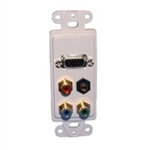 HDTV Plate HD15+(3) RCA Comp Video+3.5mm St-Wht
