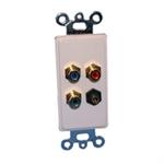 HDTV Plate (3) RCA Comp. Video+3.5mm St.-White