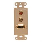 HDTV WALL PLATE HD-15+(2) RCA/IVORY