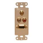 HDTV WALL PLATE HD-15+(3) RCA-A/V-IVORY