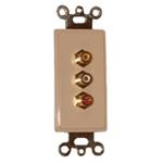 DECORA WALL PLATE-3 BULKHEAD RCA-GOLD