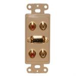 HDTV WALL PLATE HD-15+(4) RCA-IVORY