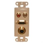 HDTV WALL PLATE (1)HD-15/S-VHS+(2)RCA-IV