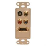 HDTV Plate HD15+(3) RCA Comp Video+3.5mm St-Iv