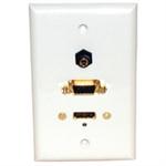 "Philmore White Wall Plate with HDMI, VGA & 3.5mm Stereo Connections, 75-629"