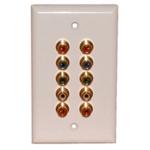 Std. Wall Plate (2) Component Video/(2) Audio; Solderless - White