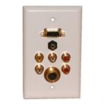 Std. Wall Plate VGA + 3.5 Audio + Component Video/Audio + S-VHS-White