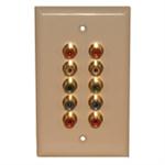 Std. Wall Plate (2) Component Video/(2) Audio; Solderless - Ivory