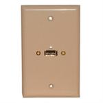 Std. Wall Plate USB; Solderless - Ivory