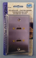 Dual HDMI Feed-Thru Jack S/S Plate