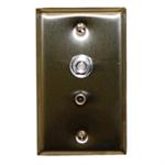 BNC+2.1mm DC Feed-Thru Jack S/S Plate