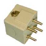 4-Prong Modular Adapter - 4-Prong Plug 318A to 6P4C Jack (Ivory)