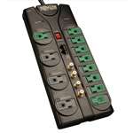 "Eco-Surge 12-Outlet Home/Business Theater Surge Protector, 10-ft. Cord, 3600 Joules - Accommodates 4 Transformers"