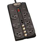 "Protect It! 8-Outlet A/V Surge Protector, 10-ft. Cord, 3240 Joules, Tel/Modem/Coax Protection"