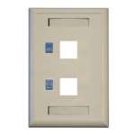 "2-Port Dual Outlet RJ45 Universal Keystone Face Plate / Wall Plate, White"