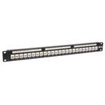 "24-Port Cat6/Cat5 Low Profile Feed-Through Patch Panel, 1U Rack-Mount/Wall-Mount"