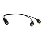 3.5mm Mini Stereo Cable adapter Y Splitter for Speakers and Headphones (M to 2x F) 1-ft.