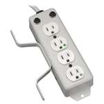 "For Patient-Care Vicinity - UL1363A Medical-Grade Power Strip with 4 Hospital-Grade Outlets, 10 ft. Cord, Drip Shield, Cord Wrap"