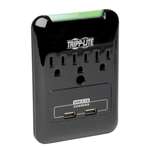 "Protect It! 3-Outlet Surge Protector, Direct Plug-In, 540 Joules, 2.1 A USB Charger, Diagnostic LED"