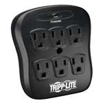 "6-Outlet Surge Protector, Direct Plug-In, 540 Joules, Diagnostic LED, Black Casing"