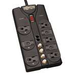"Protect It! 8-Outlet Surge Protector, 10-ft. Cord, 3240 Joules, Tel/Fax/Modem/Coax Protection, RJ11"